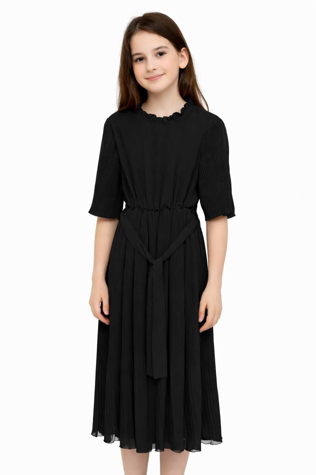 Laris Kız Çocuk Astarlı Şifon Elbise 16 Yaş - Siyah