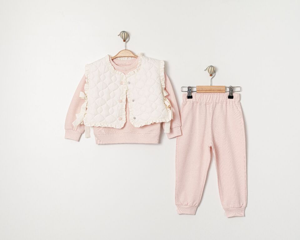 Fırfır Yelekli Üçlü Takım