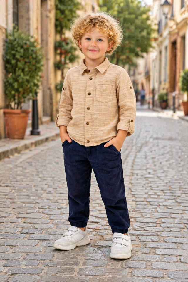 Vandino Erkek Çocuk 2 'li Takım Bej - 6 Yaş