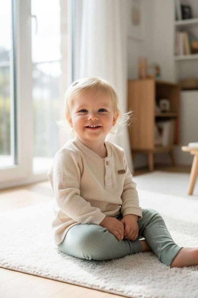 BEBEK UZUN KOLLU TİŞÖRT PANTOLON 2'Lİ TAKIM