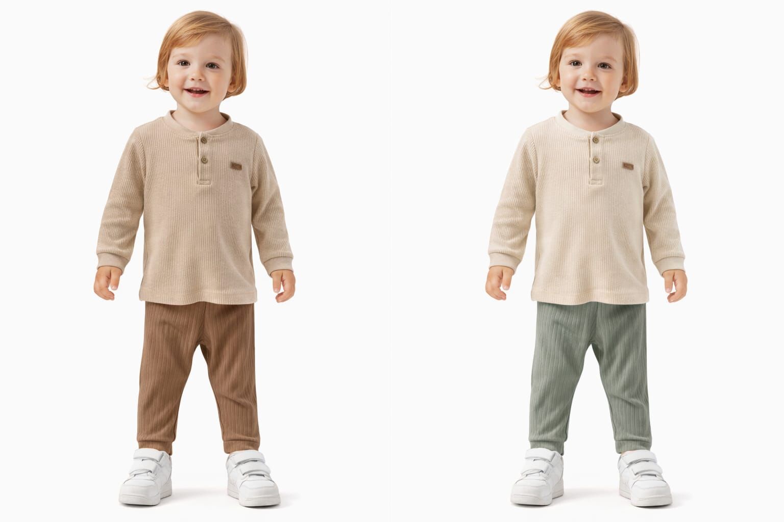 BEBEK UZUN KOLLU TİŞÖRT PANTOLON 2'Lİ TAKIM