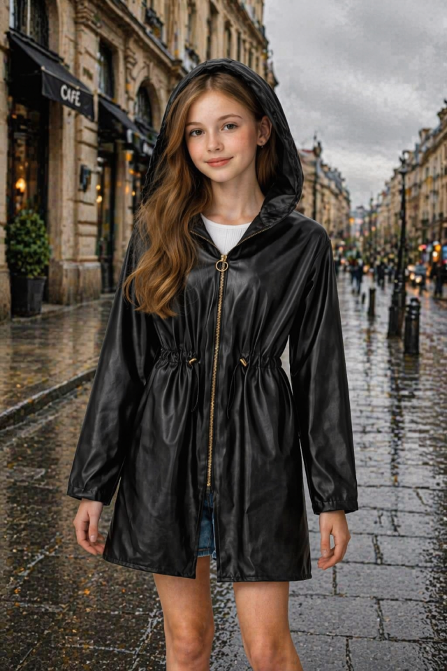 Piko Kız Çocuk Mevsimlik Deri Mont 10-11 yaş