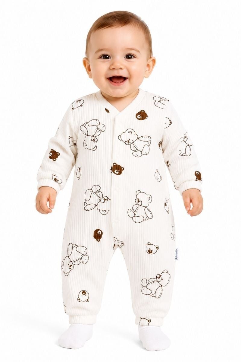 Luvin Erkek Bebek Tulum 0-3 ay - Beyaz
