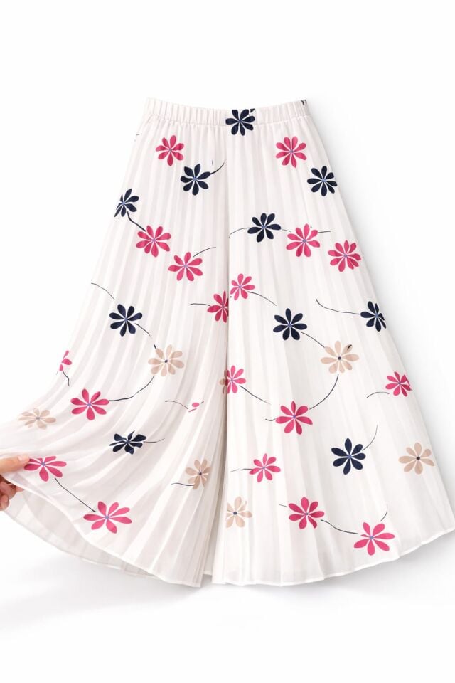 PİLİSELİ ŞİFON ETEKLİ PANTOLON