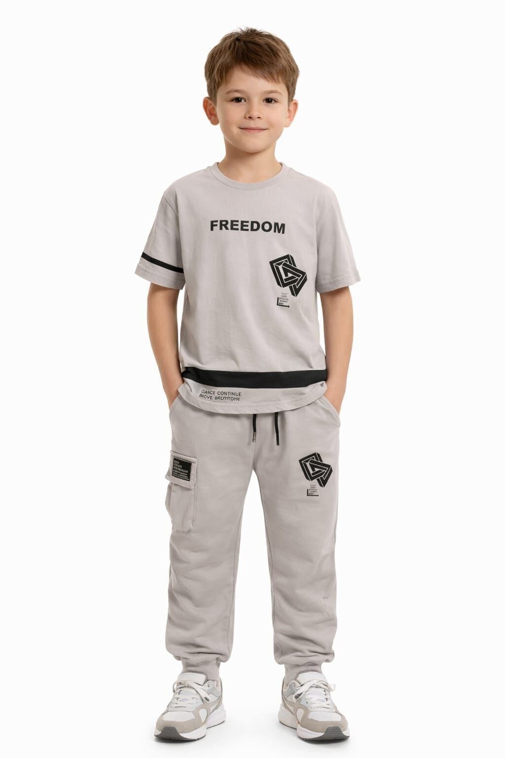 Veron Erkek Çocuk 2’li Takım 12 Yaş - Açık Gri