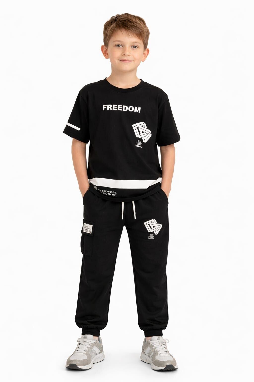 Veron Erkek Çocuk 2’li Takım Siyah - 12 Yaş