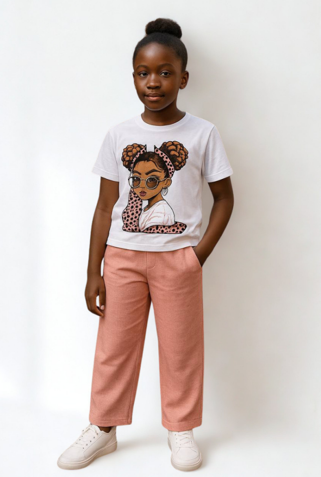 Lena Kız Çocuk 2’li Takım Keten Kumaş Pembe - 13-14 yaş