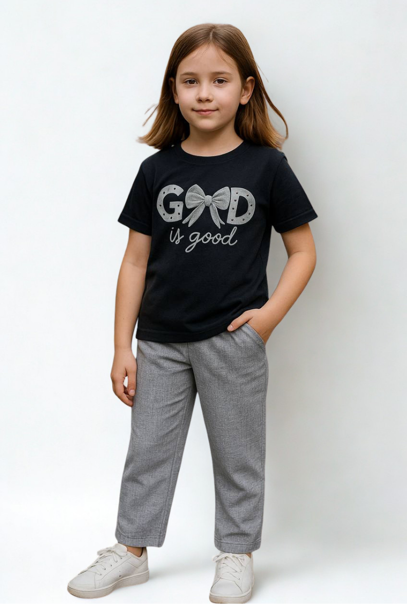Mira Kız Çocuk 2’li Takım Keten Kumaş Gri - 11-12 yaş