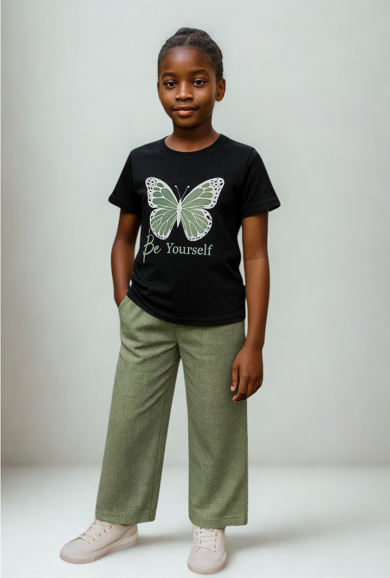 Sera Kız Çocuk 2’li Takım Keten Kumaş Yeşil - 13-14 yaş