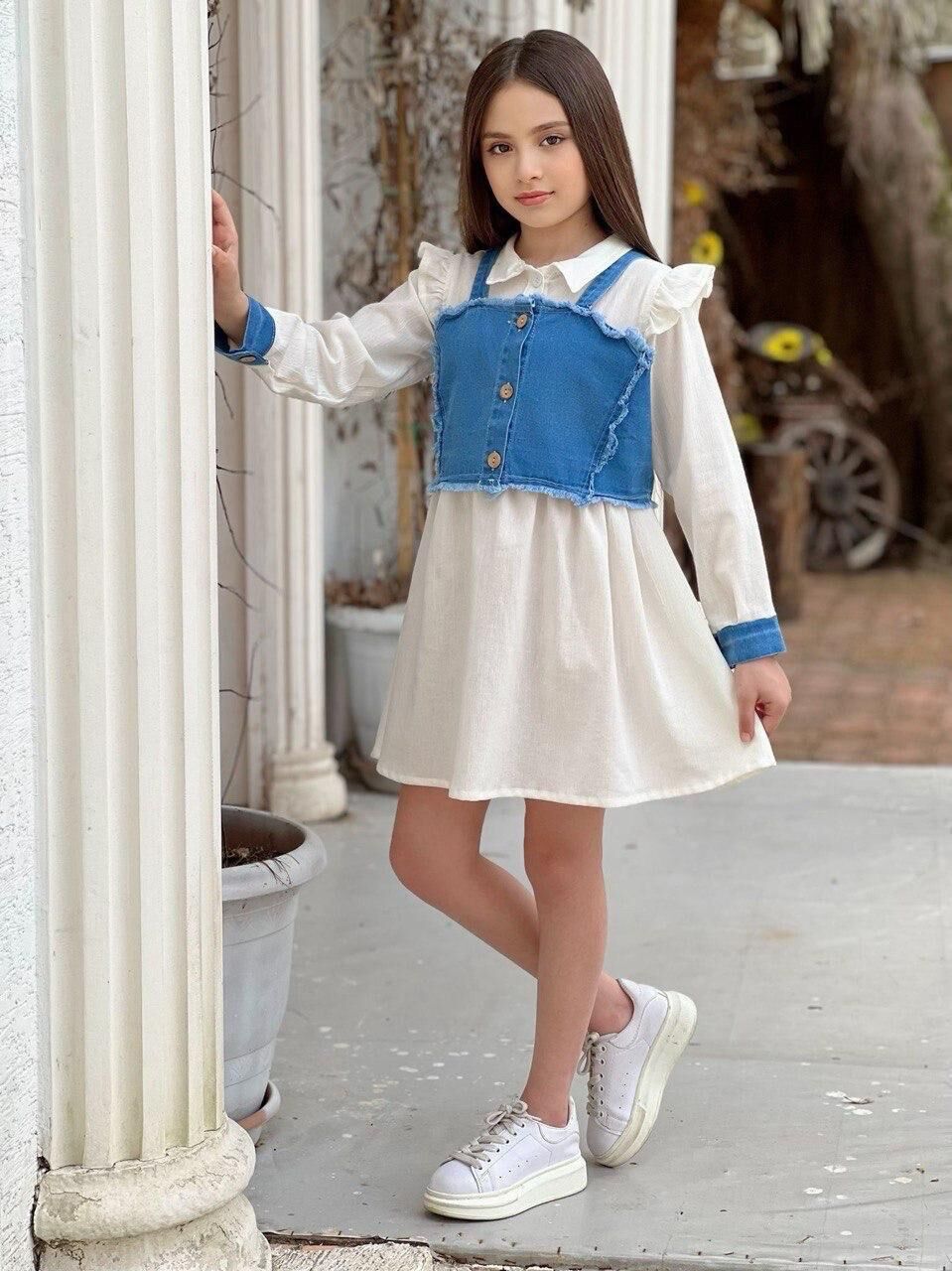 KIZ ÇOCUK KOT YELEKLİ ELBİSE