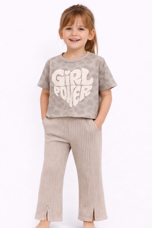 Vina Kız Çocuk ve Bebek 2’li Takım 5 Yaş - Gri