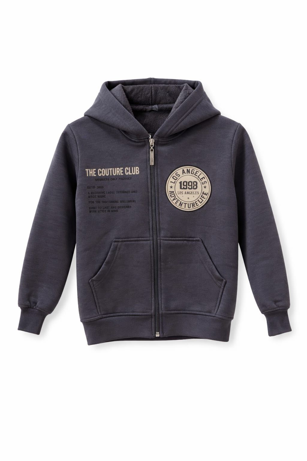 ÜÇ İPLİK ŞARDONLU SWEATSHİRT YUMUŞAK  SICAK TASARIM Füme - 7-8 yaş