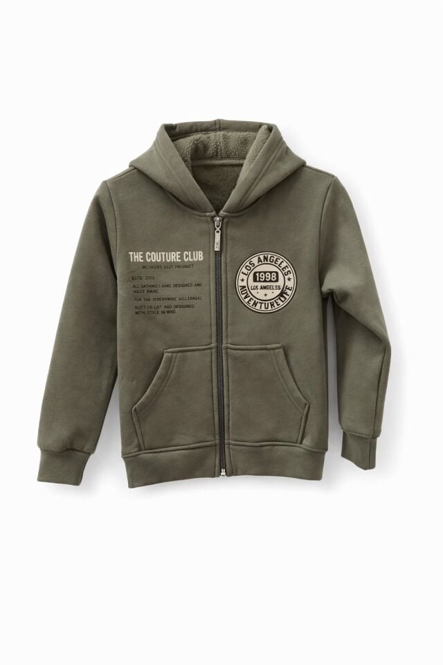 ÜÇ İPLİK ŞARDONLU SWEATSHİRT YUMUŞAK  SICAK TASARIM Füme - 11-12 yaş