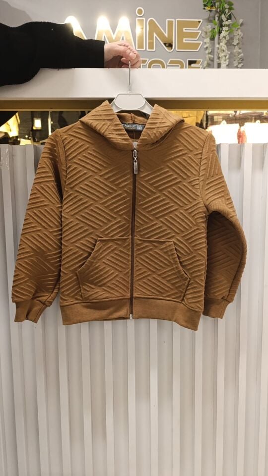 KAPİTONE FERMUARLI KAPÜŞONLU SWEATSHİRT Füme - 11 - 12 Yaş