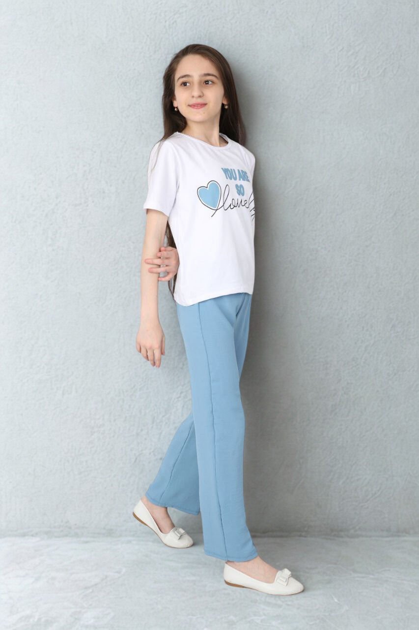 Vera Kız Çocuk 2'li Takım Mavi - 7-8 yaş