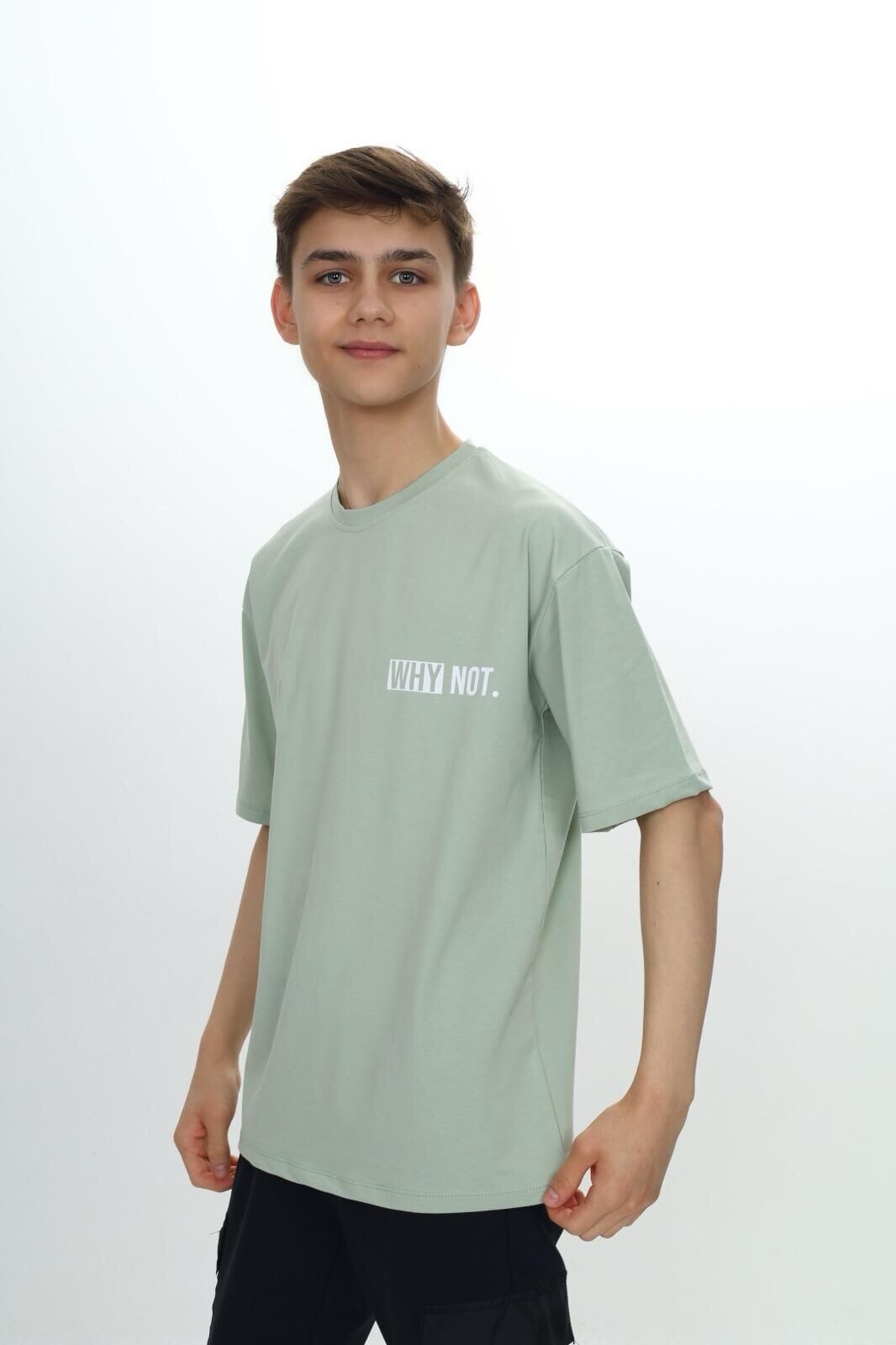 Mevan Unisex Oversize T-Shirt 12 Yaş - Su Yeşili
