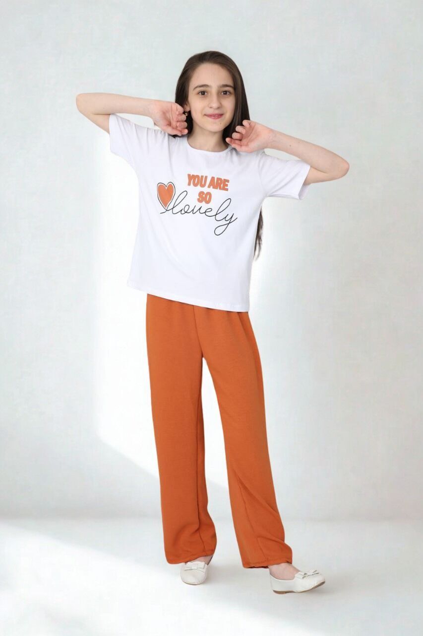 Vera Kız Çocuk 2'li Takım Turuncu - 13-14 yaş