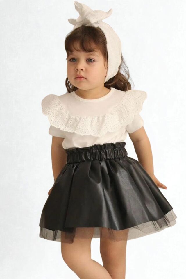 Luna Kız Çocuk 2’li Takım Siyah - 7-8 yaş