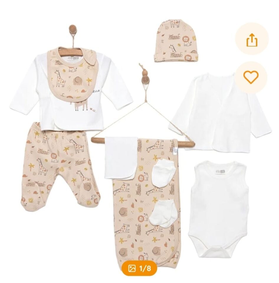 10'LU HASTANE ÇIKIŞI %100 PAMUK CİLT DOSTU 0-6 ay