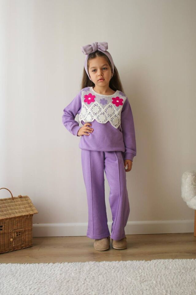 Dantel Takım  %100 Pamuk Üç İplik Şardonsuz Kumaş