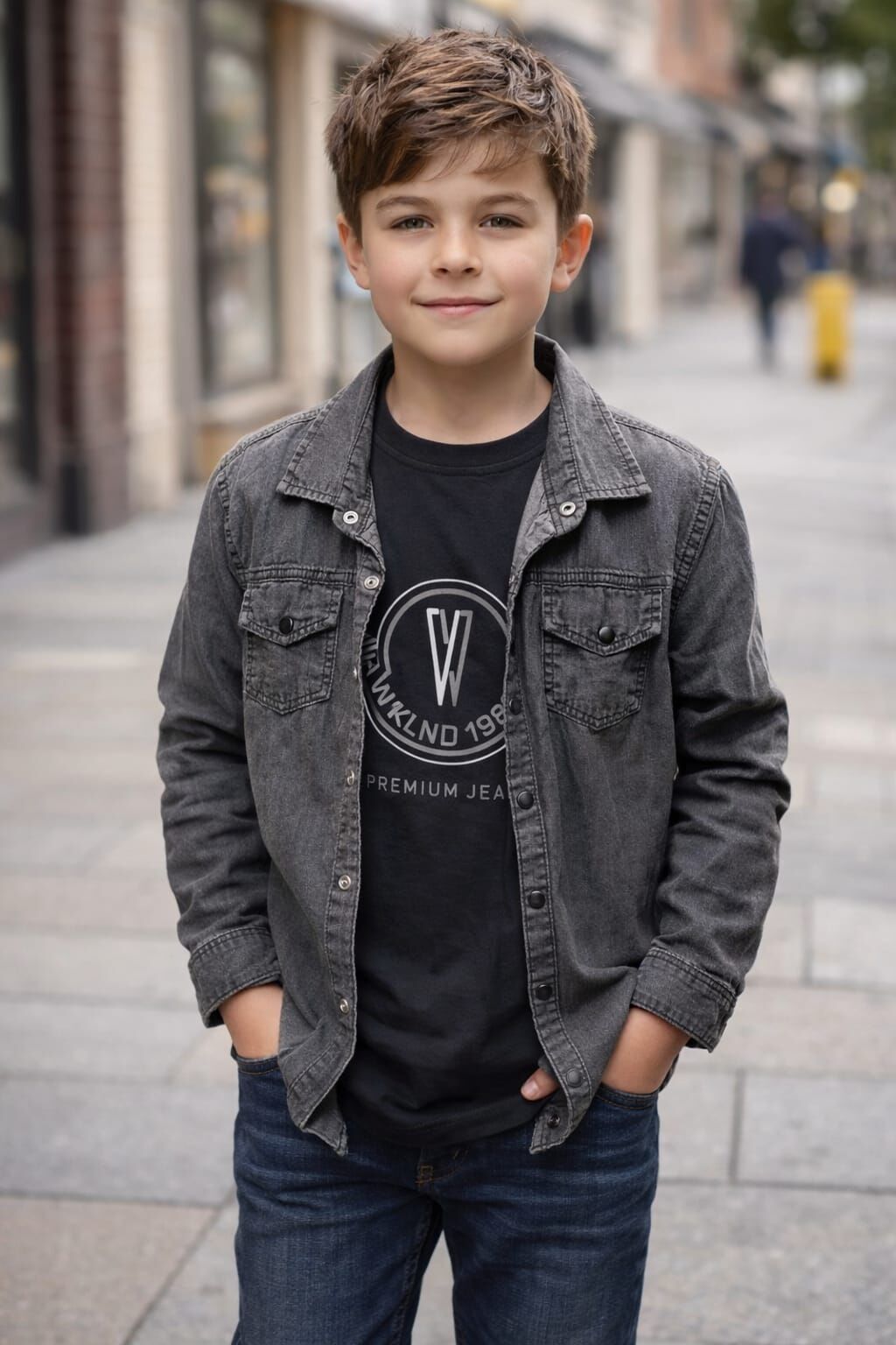 ERKEK ÇOCUK KOT GÖMLEK VE  BASKILI TİŞÖRT 2'Lİ TAKIM