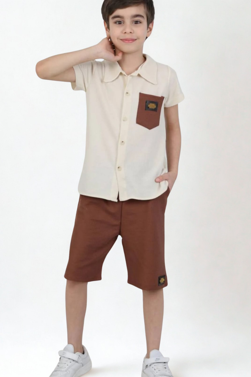 Roven Erkek Çocuk 2’li Takım Kahverengi / Koyu - 11-12 yaş