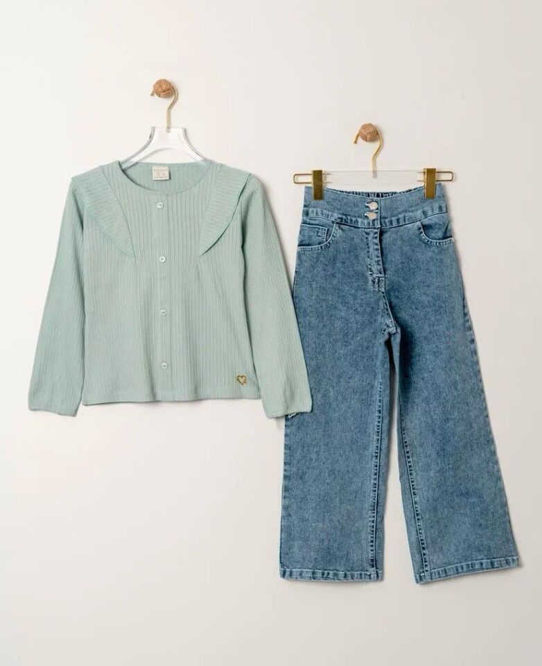 Fitilli Zincir Kumaş Denim Takım