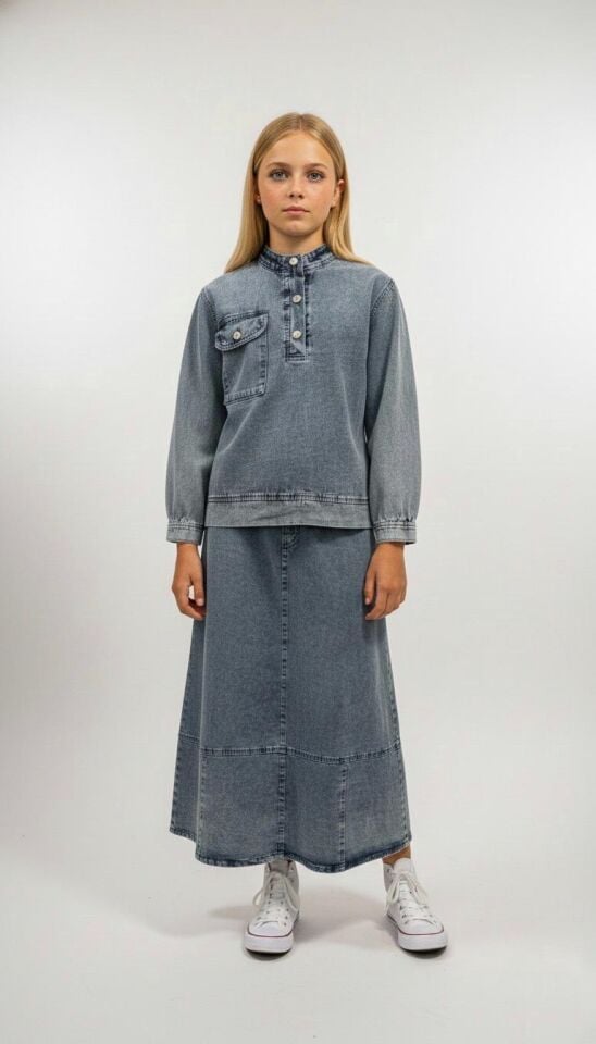 Denim Etek Gömlek Set 14 Yaş
