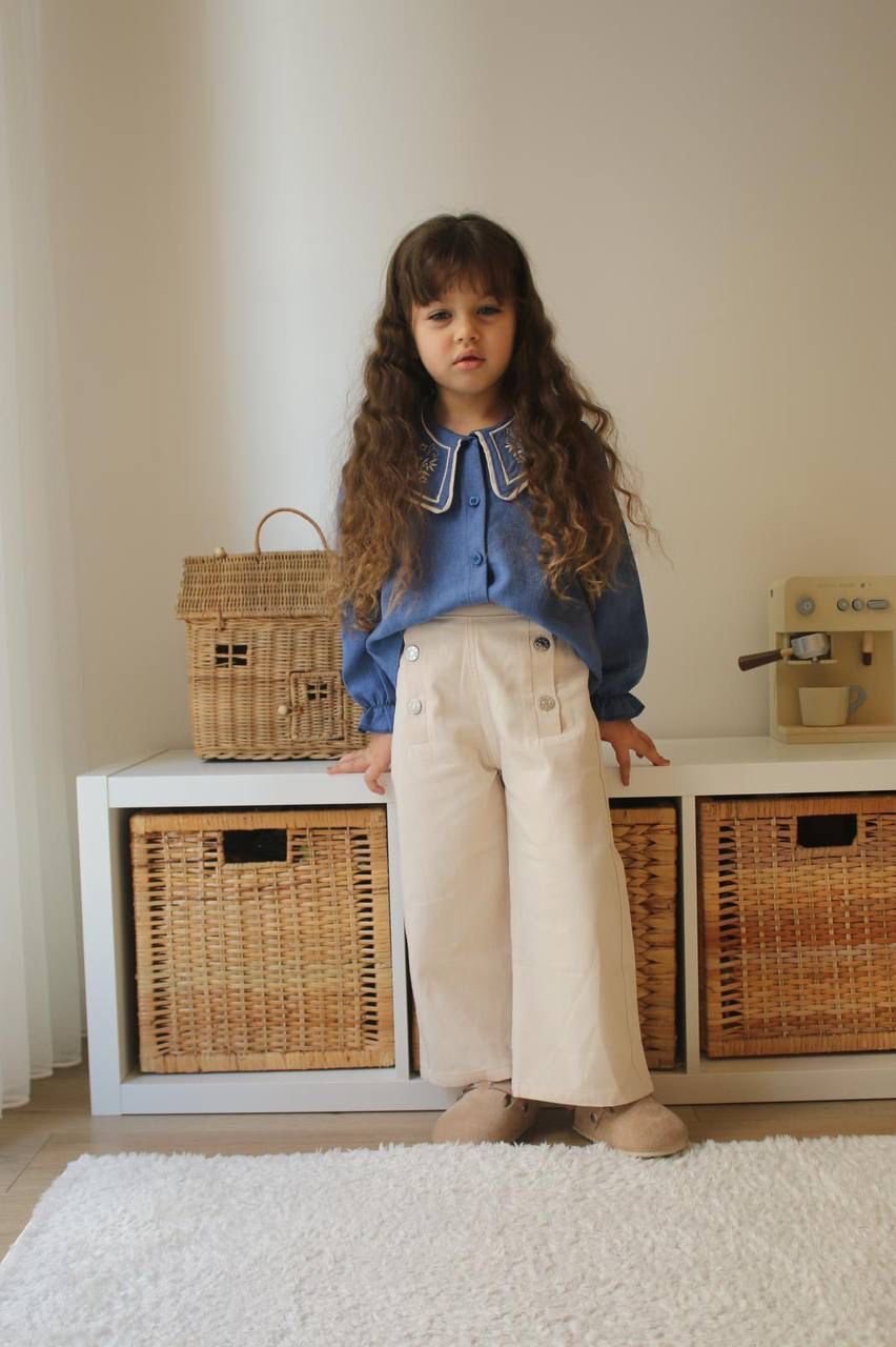 KIZ ÇOCUK KREM PANTOLONLU TAKIM