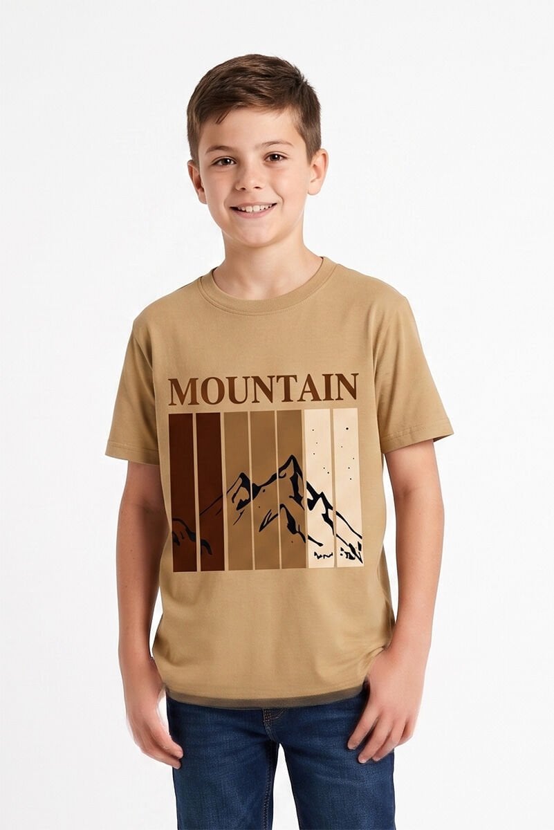 Arvex Erkek Çocuk Likralı T-Shirt Kahverengi - 11 Yaş