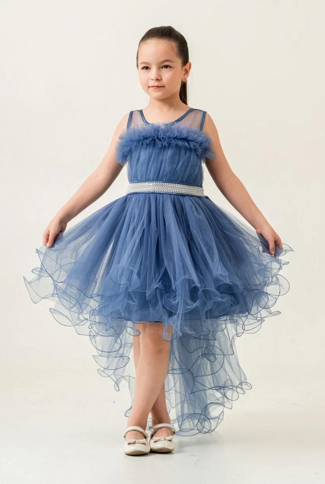 Naz Kız Çocuk Abiye Mavi - 12-13 yaş