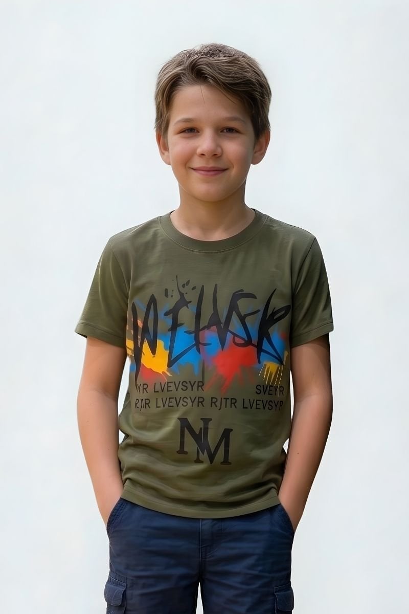 Toren Erkek Çocuk Likralı T-Shirt Yeşil - 7 Yaş