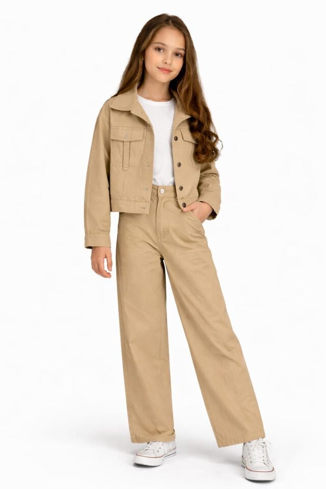 KIZ ÇOCUK KOT 3'lü TAKIM