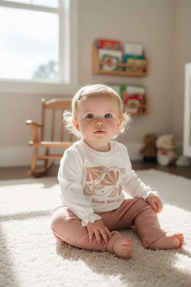 KIZ BEBEK %100 PAMUK GOFRE TAYTLI TAKIM pudra - 24-36 ay