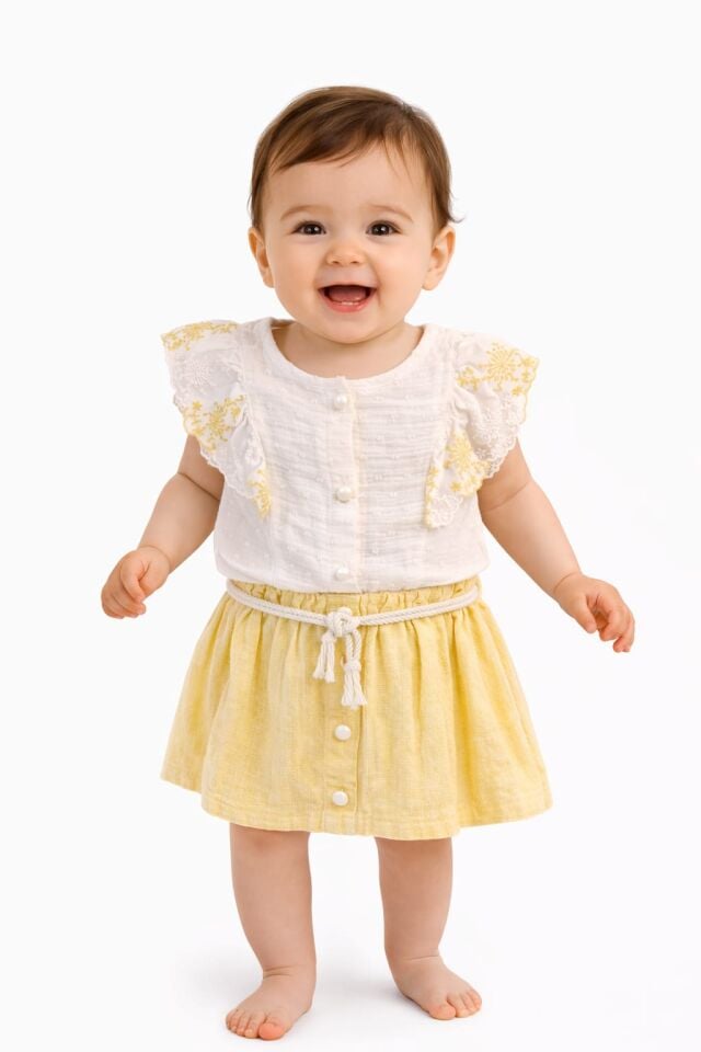 Zelan Kız Bebek 2’li Takım 4 Yaş - Sarı