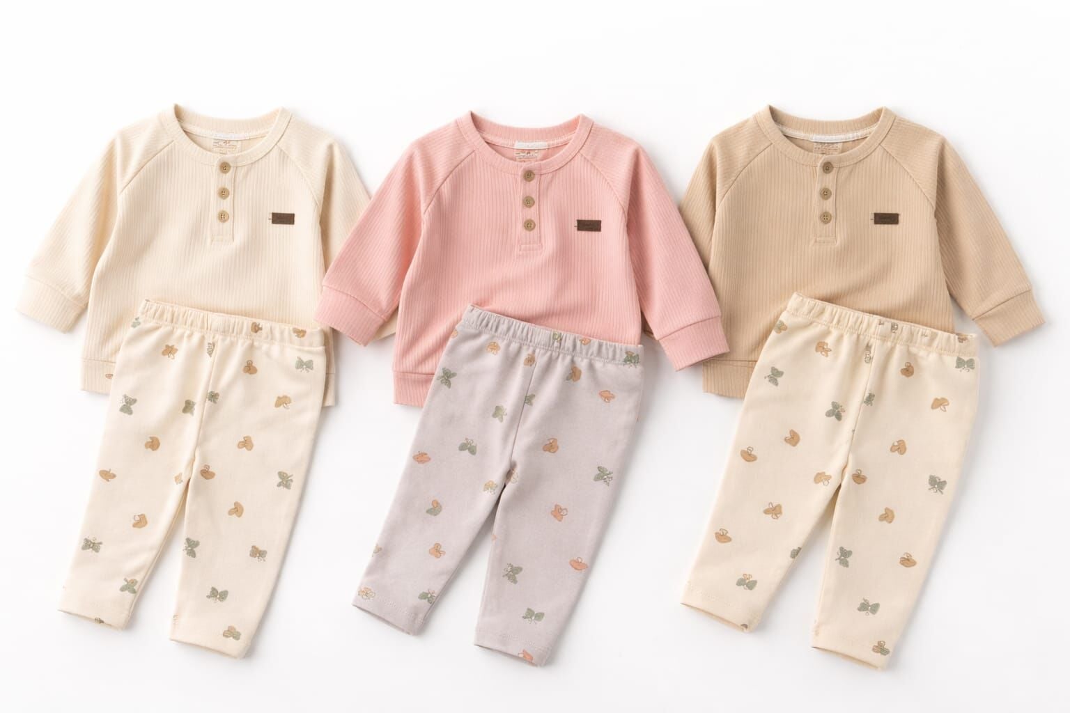 KIZ BEBEK PAMUKLU 2'Lİ RİBANA ÜST DESENLİ TAYT TAKIM