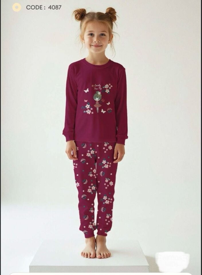 Pijama Takımı %100 Pamuk Kırmızı - 12 - 13 Yaş