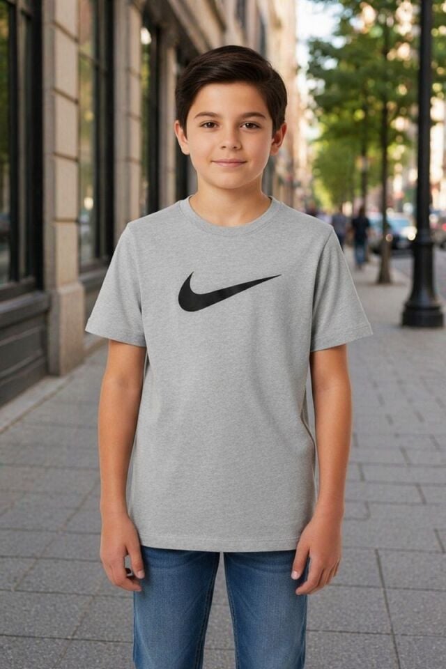 Mavro Erkek Çocuk Likralı T-Shirt 9 Yaş - Gri