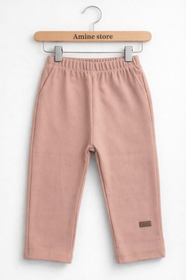 UNISEX %100 PAMUK TEK ALT pudra - 5 Yaş