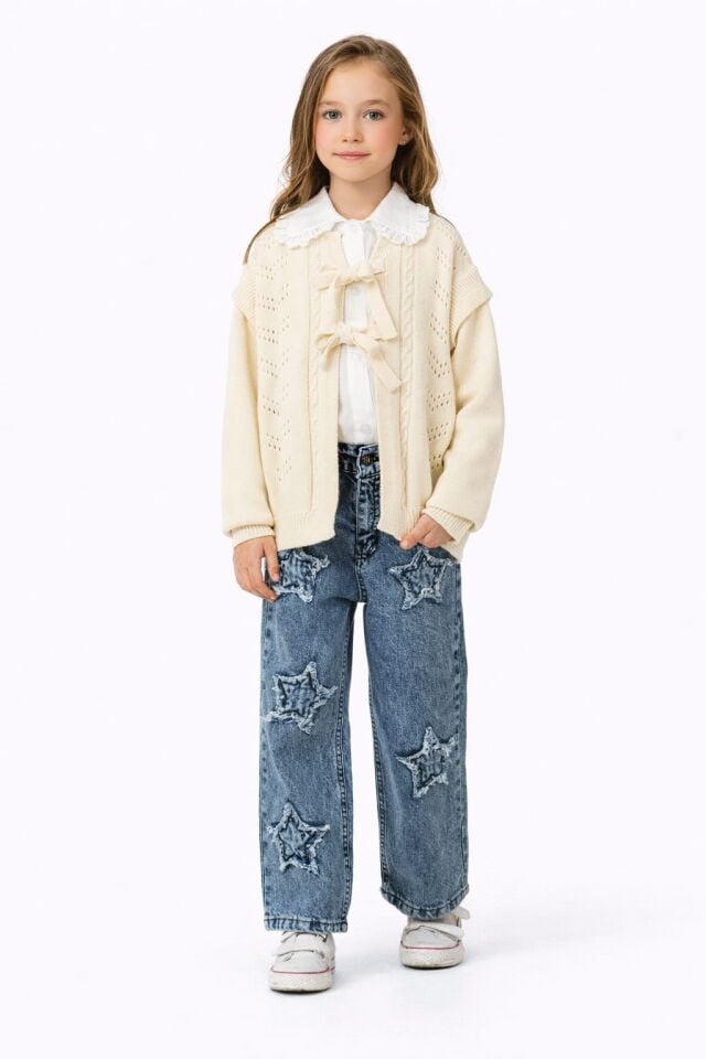 KIZ ÇOCUK TRİKO HIRKALI FİYONK DETAYLI TAKIM