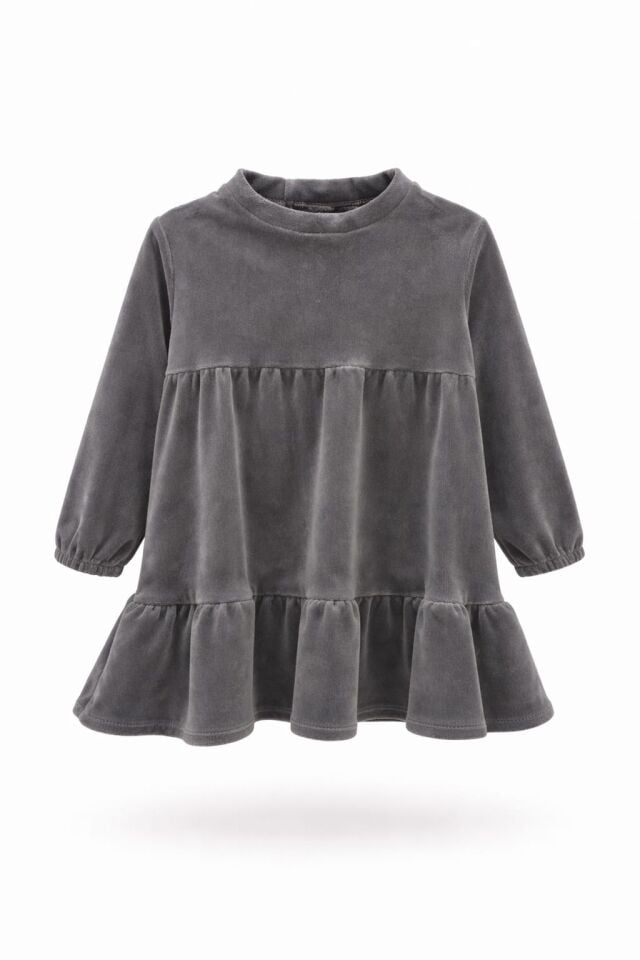 KIZ BEBEK KADİFE ELBİSE