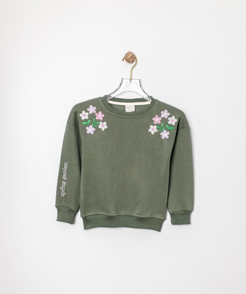 Papatya Nakışlı Sweat