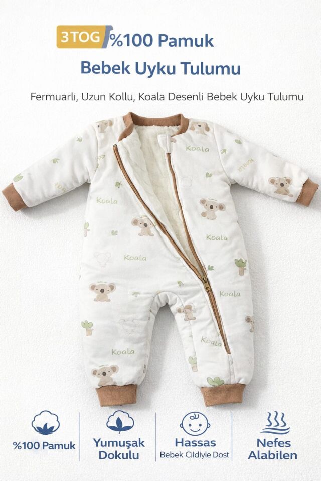 %100 PAMUK ASTARLI 3 TOG UYKU TULUMU ASLAN DESEN - 6 Yaş