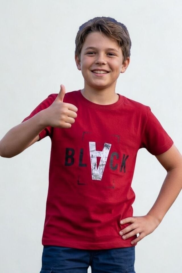 Razor Erkek Çocuk Likralı T-Shirt 12 Yaş - Kırmızı