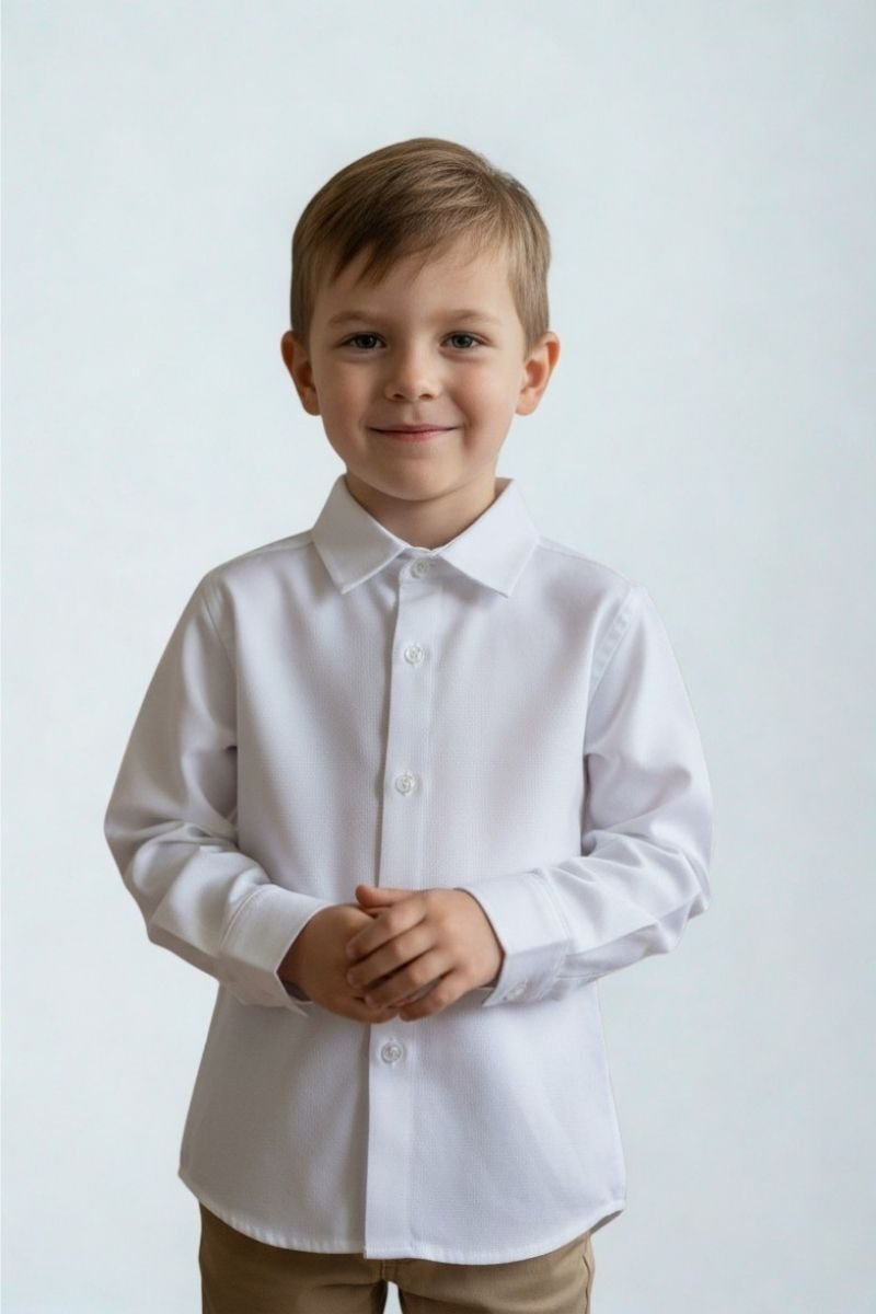 Talin Erkek Çocuk Pamuklu Gömlek 6 Yaş - Beyaz