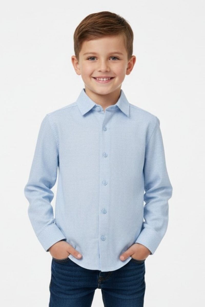 Talin Erkek Çocuk Pamuklu Gömlek 9 Yaş - Mavi