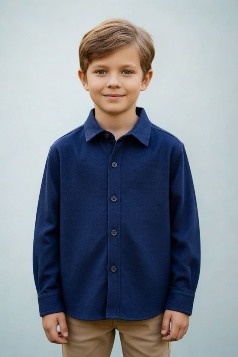 Talin Erkek Çocuk Pamuklu Gömlek 9 Yaş - Lacivert