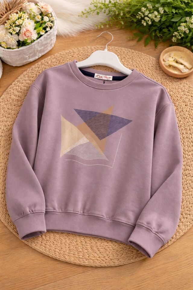 ERKEK ÇOCUK GEOMETRİK BASKILI SWEATSHİRT