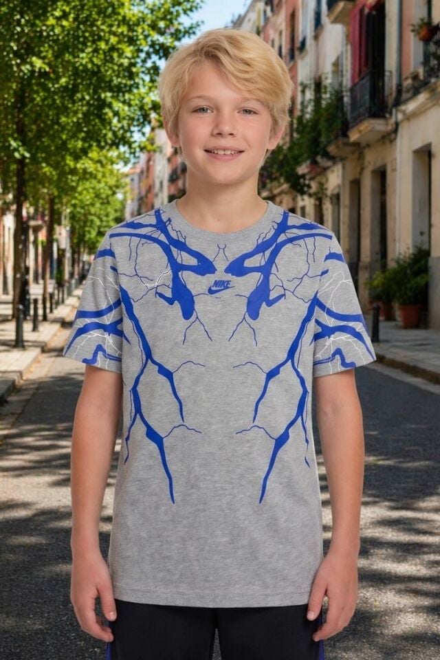 Loki Erkek Çocuk Likralı T-Shirt Açık Gri - 12 Yaş