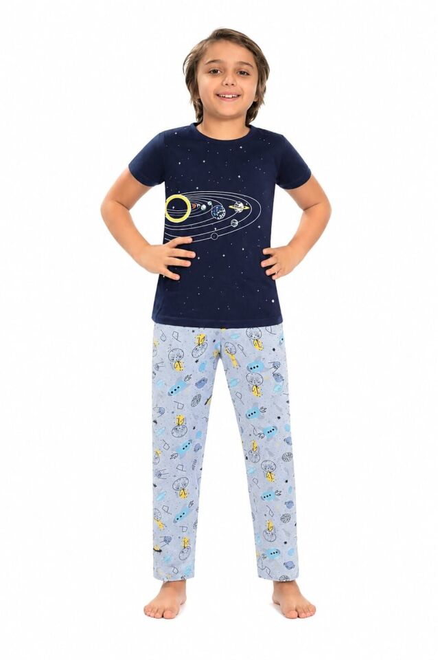 Reka Erkek Çocuk Pijama Takımı 8-9 yaş - Mavi